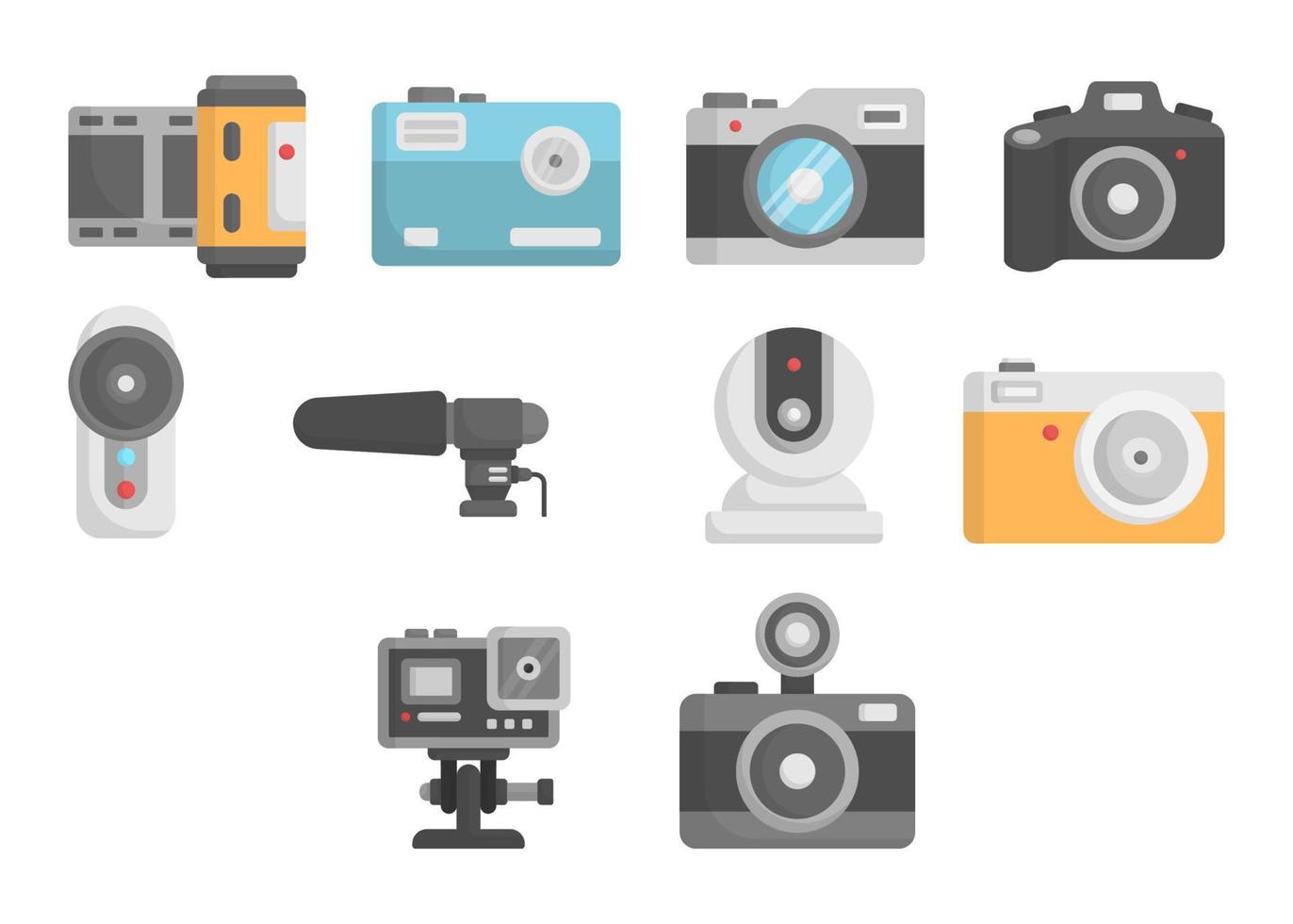 Camera photography icon set design template vector