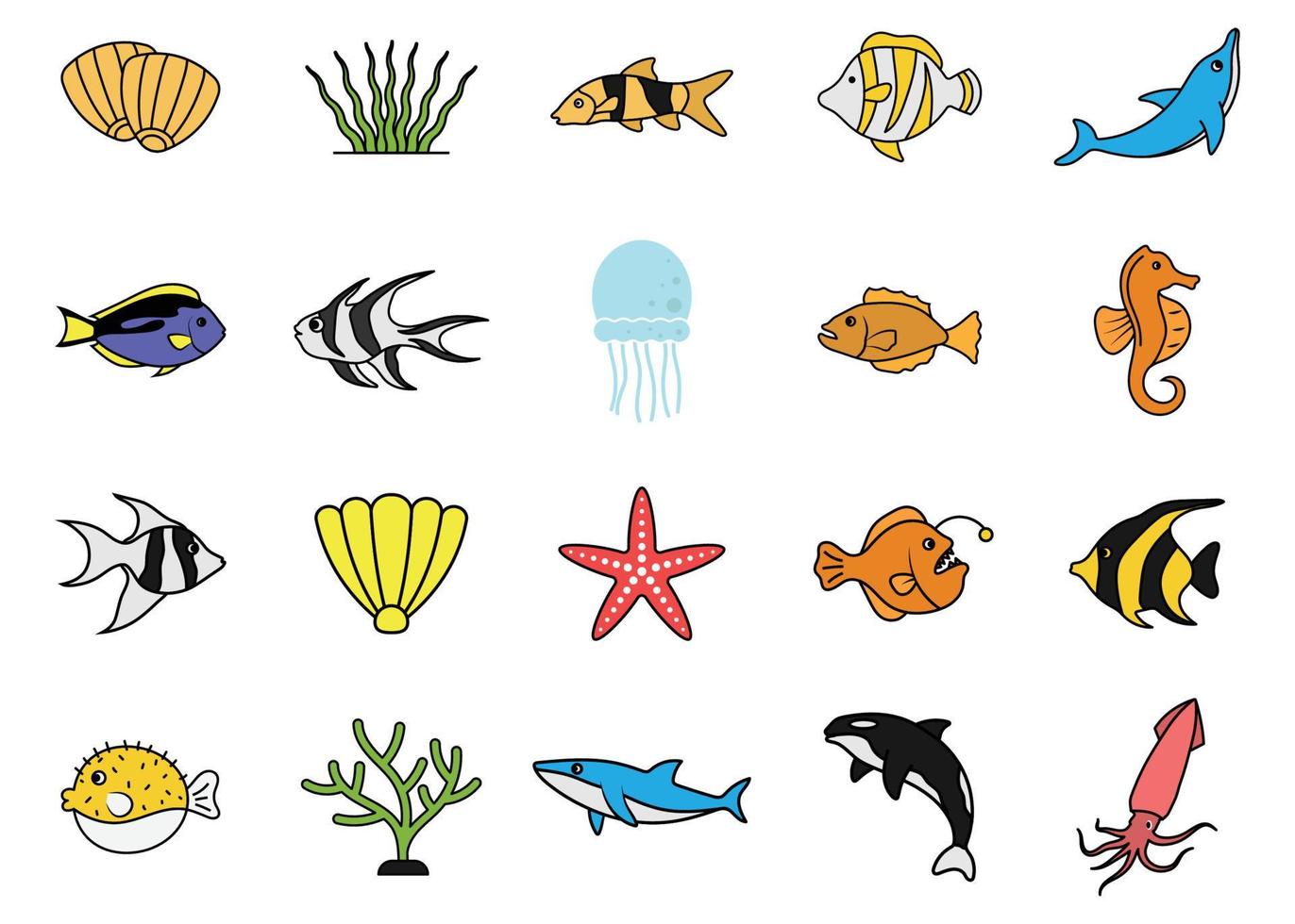 Ocean icon set design template vector illustration