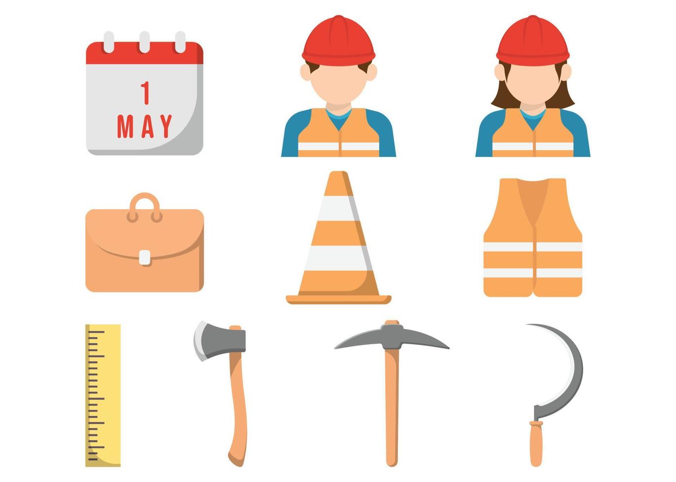 labor day icon set design template vector illustration