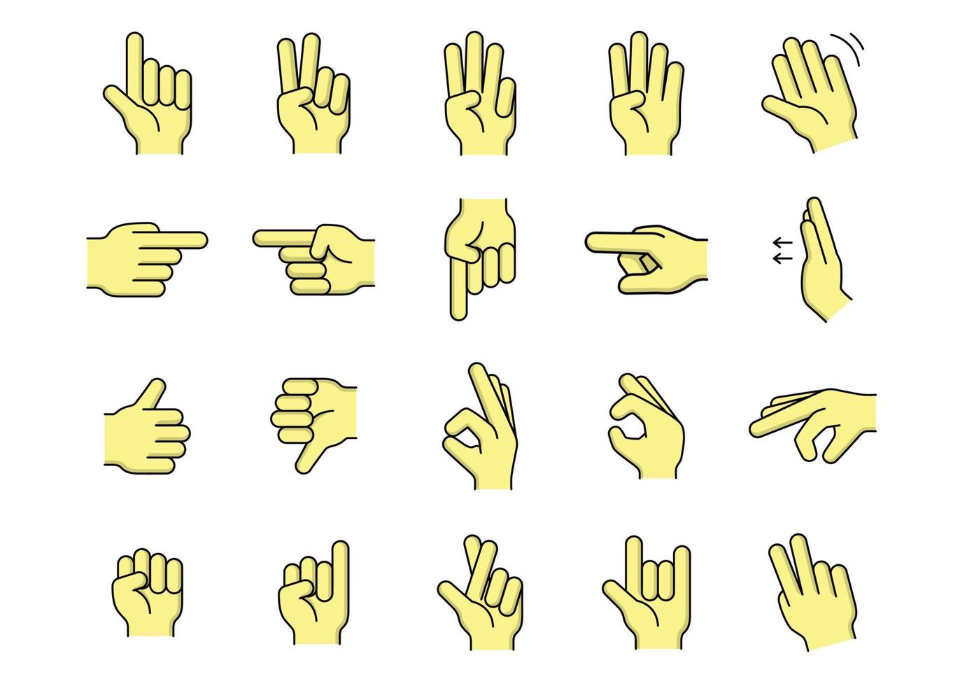 hands gestures icon set design template vector illustration