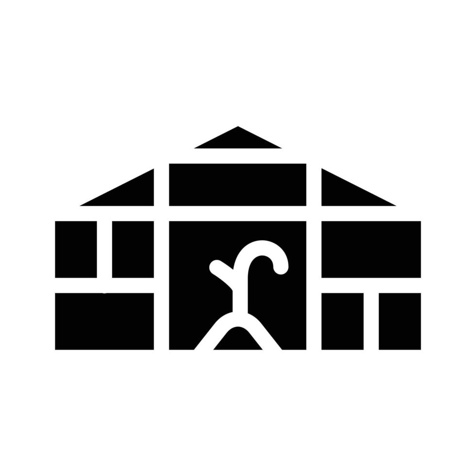 farm greenhouse glyph icon vector black illustration