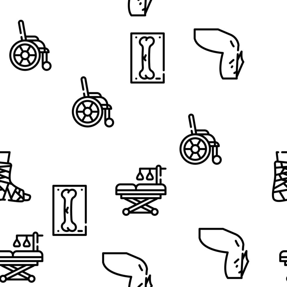 Fracture Accident Vector Seamless Pattern