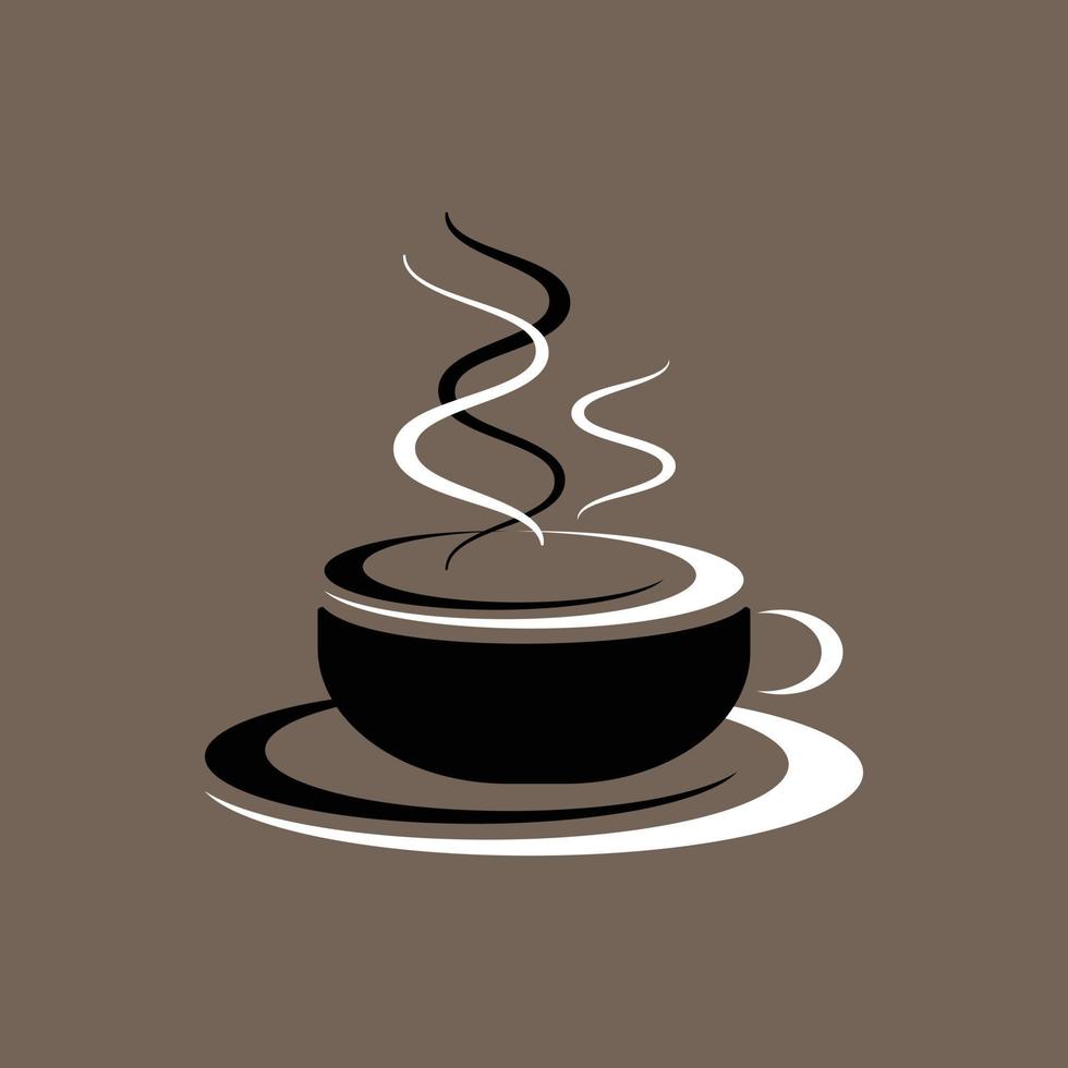 Logo of cup of hot coffee ,with steam rising from it vector