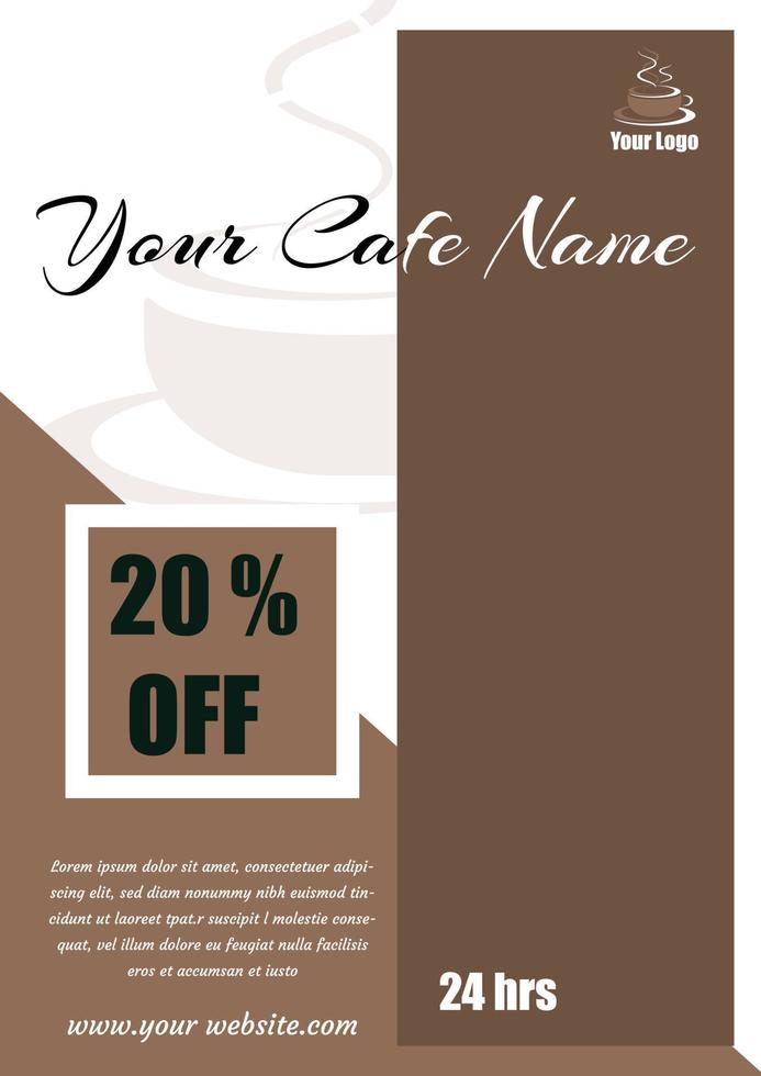 A social media banner  flyer   restaurant ,  cafe  .cup of coffee, beans of coffee vector