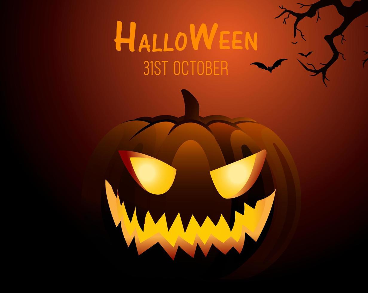 pumpkin and Halloween concept design. Halloween holiday. All Saints' Day vector