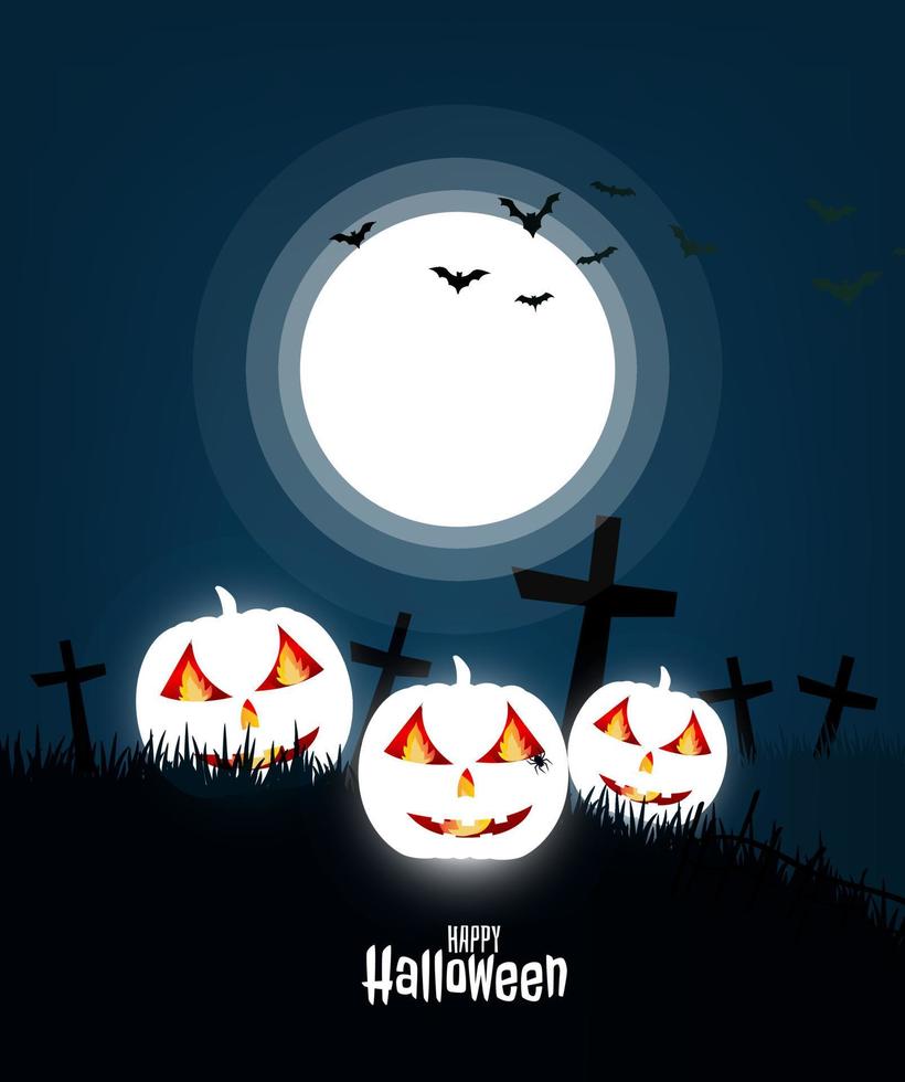 diseño de concepto de calabaza y halloween. vacaciones de halloween Todos los Santos vector