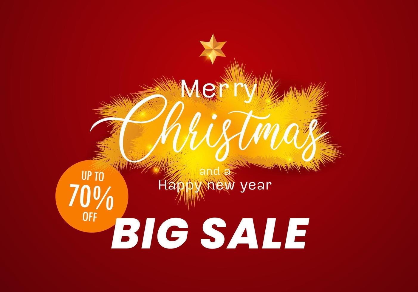 Merry Christmas special offer and SALE promotion with red Background banners vector