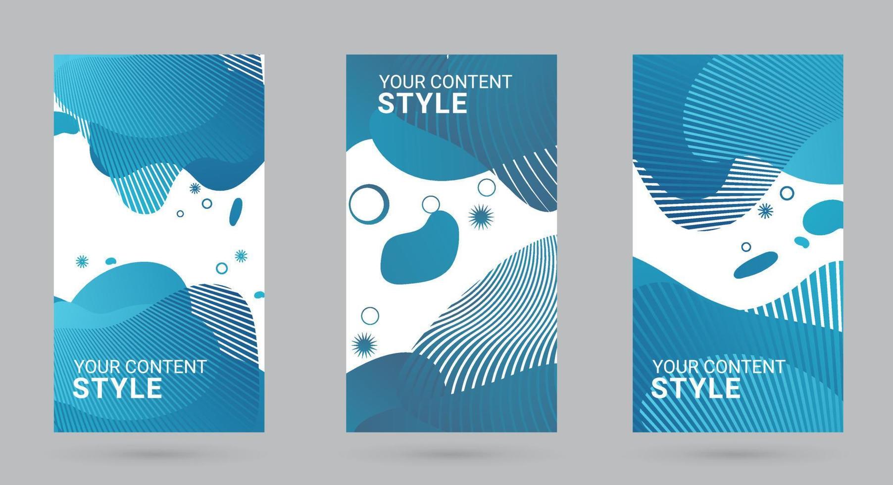 conjunto de diseño de elementos de degradado azul abstracto y diseño de banner de plantilla colorida con plantilla de estilo de color degradado, vector, ilustración vector