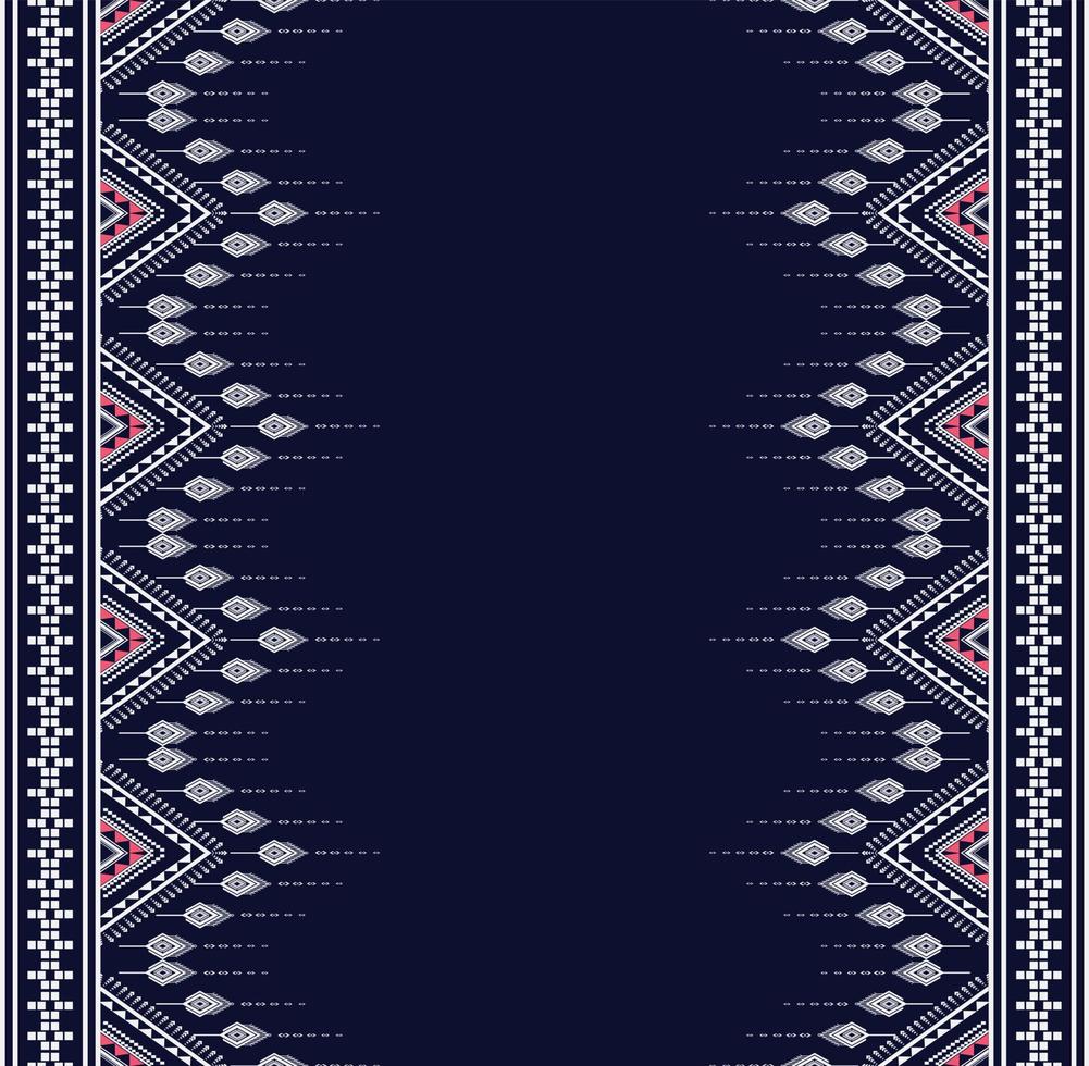Geometric ethnic texture embroidery design with Dark Blue background or wallpaper and skirt,carpet,wallpaper,clothing,wrapping,Batik,fabric,sheet white triangle shapes Vector, illustration design vector