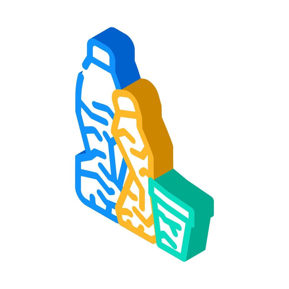 plastic waste isometric icon vector illustration