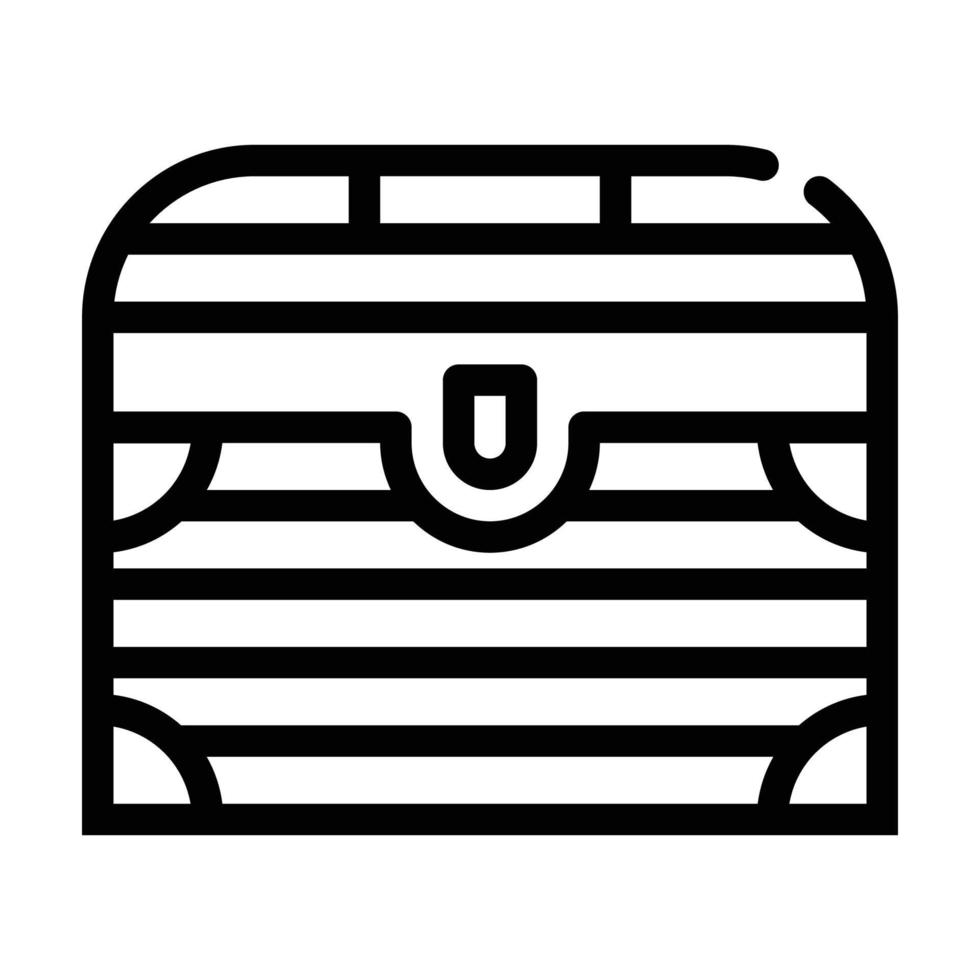 medieval chest line icon vector black illustration