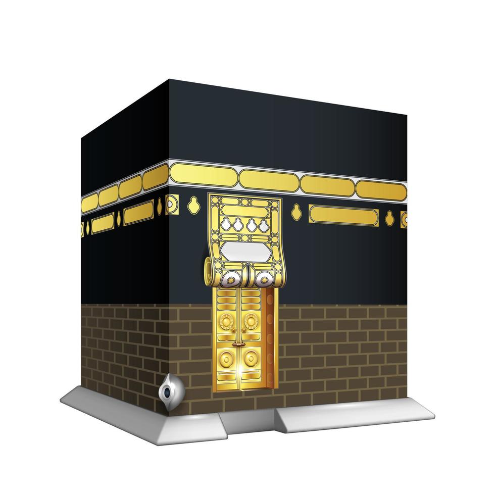 kaaba en masjid al haram en vector de mezquita de la meca