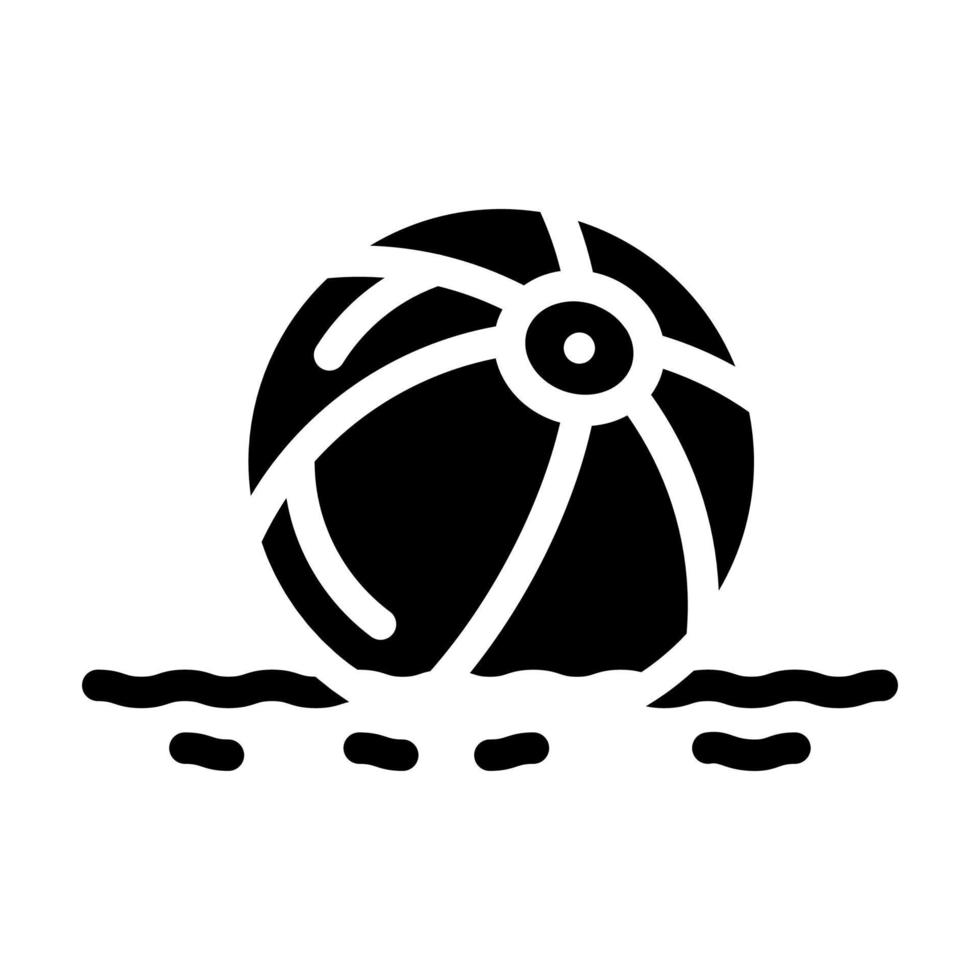 pelota para jugar en la ilustración de vector de icono de glifo de mar