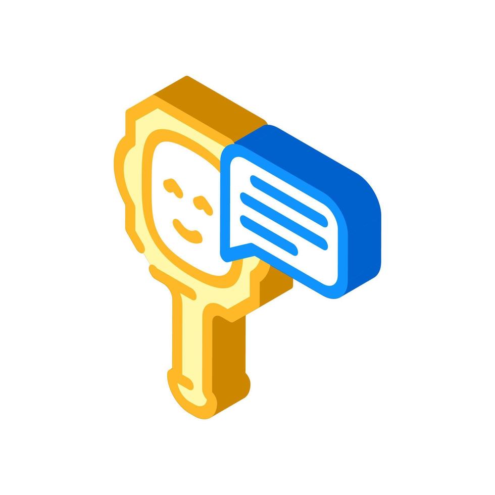 talking mirror isometric icon vector illustration color