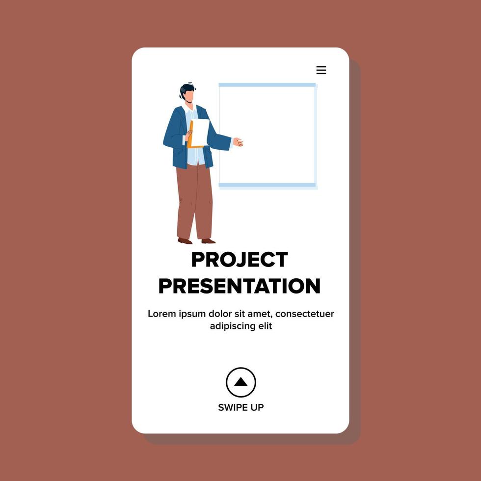 presentación del proyecto hablando presentador vector