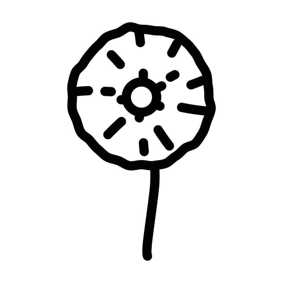 dandelion flower line icon vector illustration