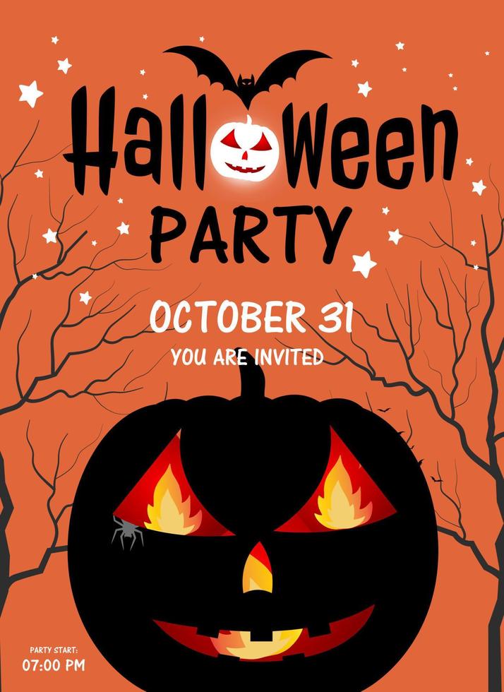 pumpkin and Halloween concept design. Halloween holiday. All Saints' Day vector