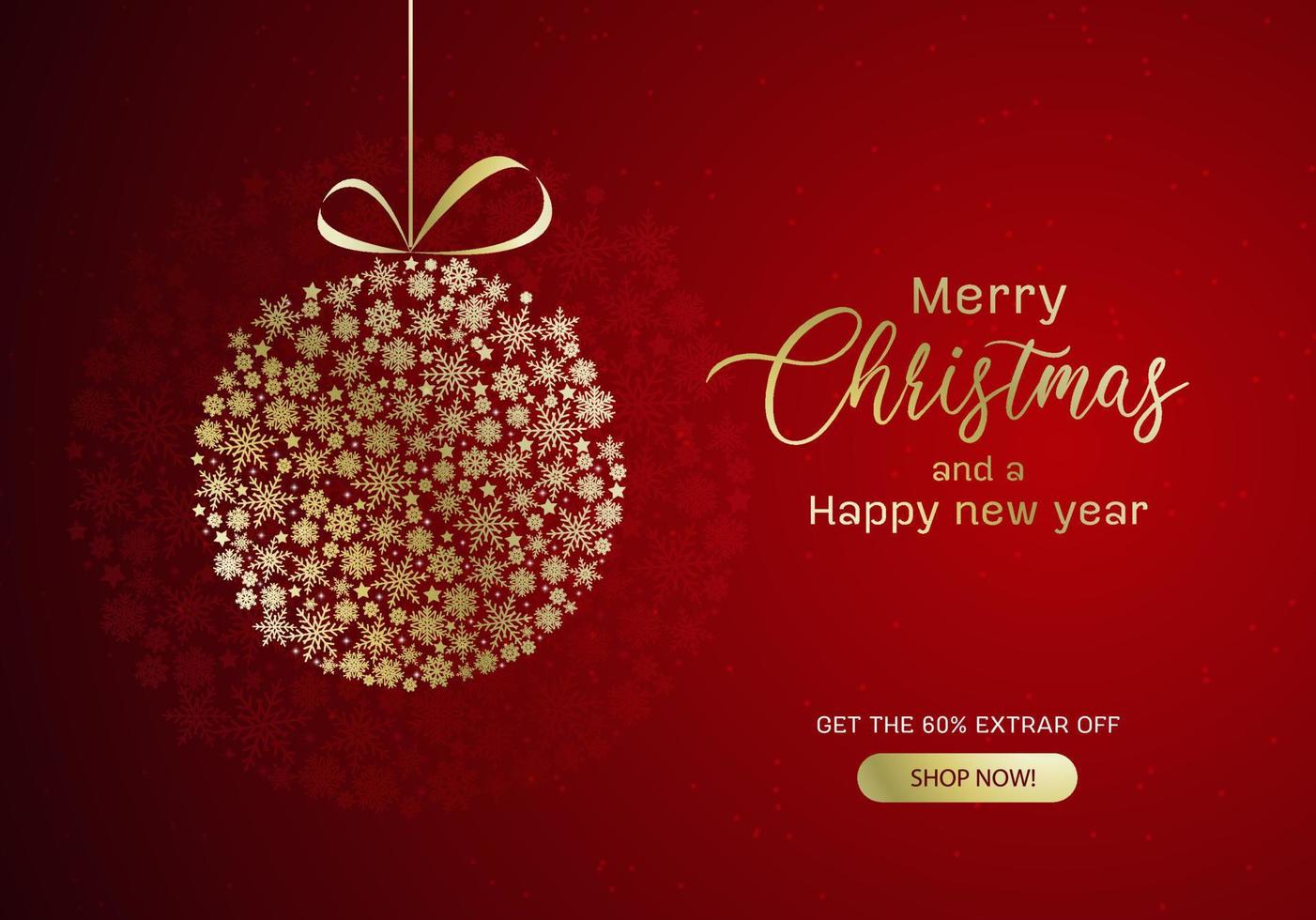 Merry Christmas special offer and SALE promotion with red Background banners vector