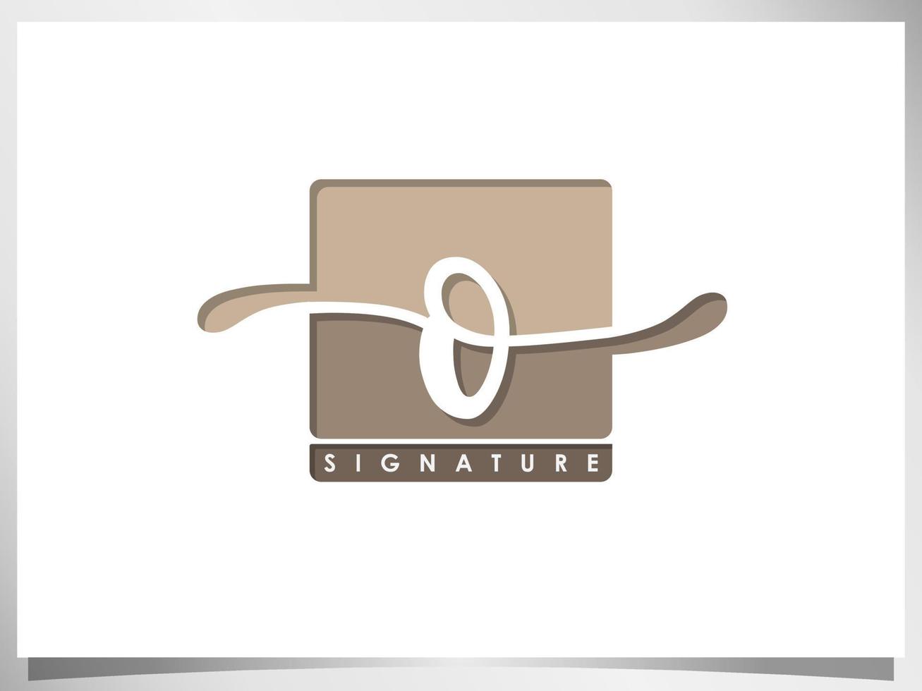 creative Signature logo design. handwriting monogram Letter o Logo design isolated square Vector Illustration