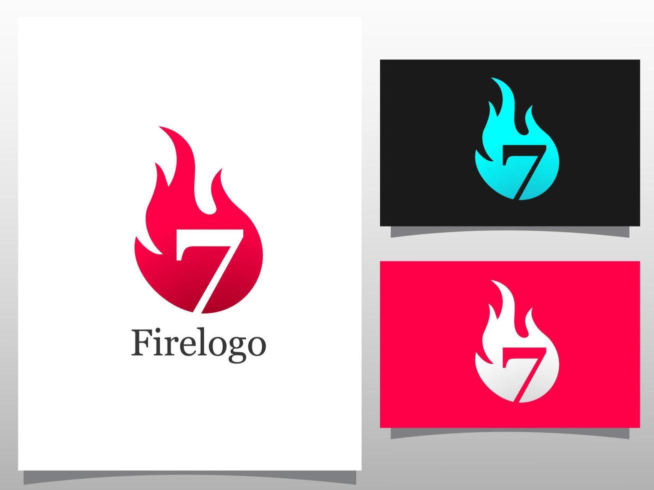 logotype fire with number. logo design element vector