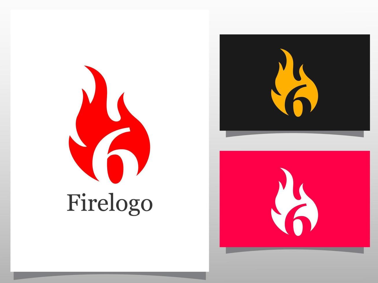 logotype fire with number. logo design element vector