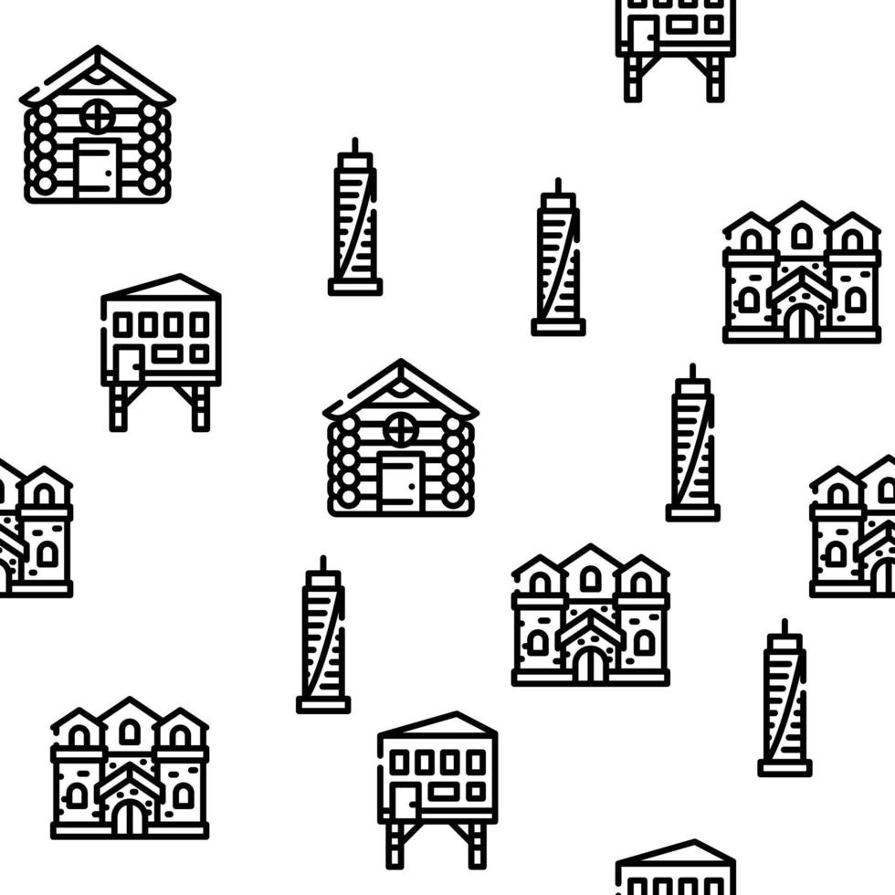 House Real Estate Vector Seamless Pattern