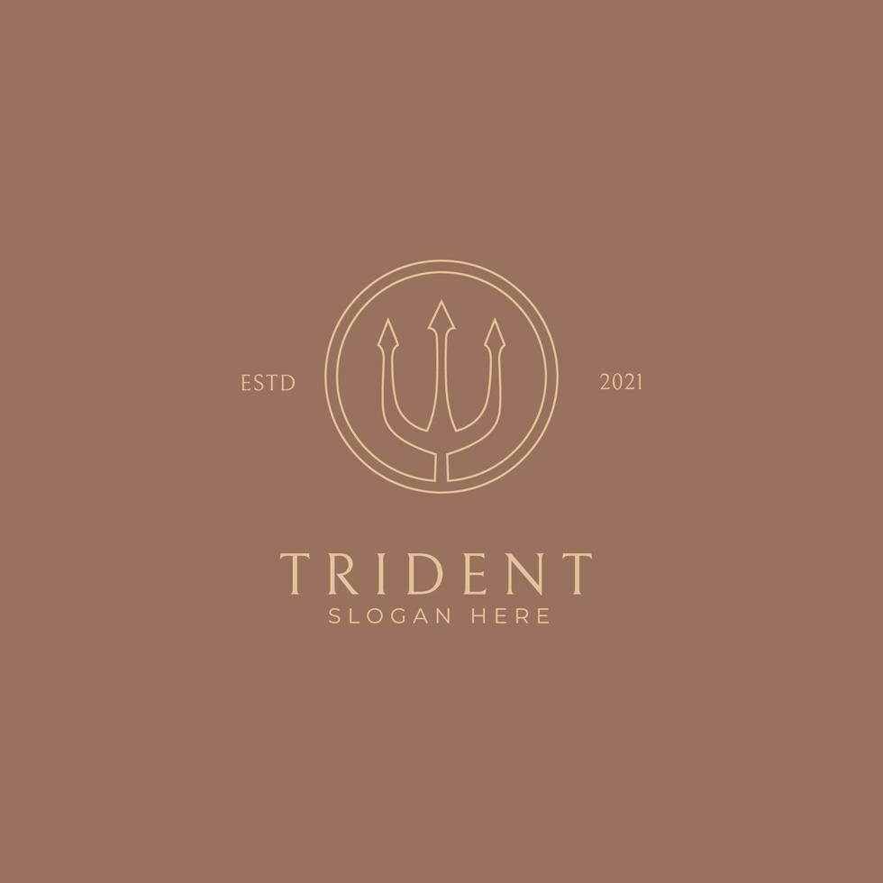 Trident Neptune God Poseidon King logo design vector