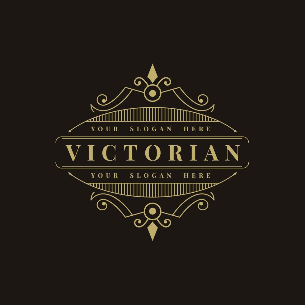 elegante logotipo de adorno vintage vector