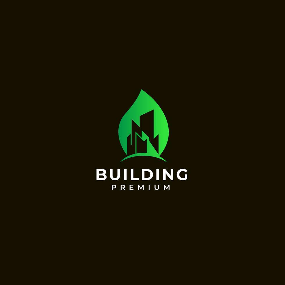 logotipo de la empresa de construcción ecológica moderna vector