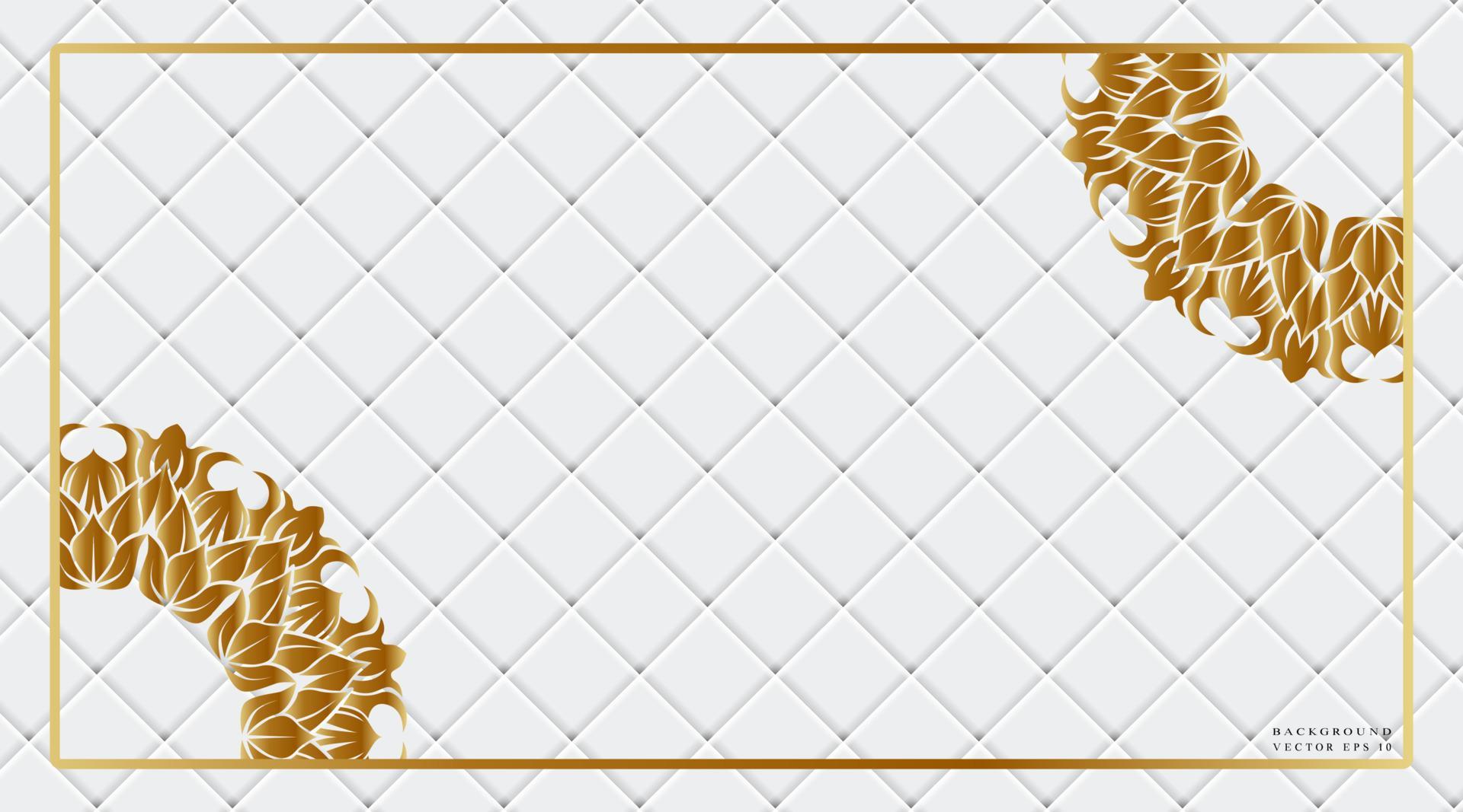 White background design with gold border decoration 8096992 Vector Art
