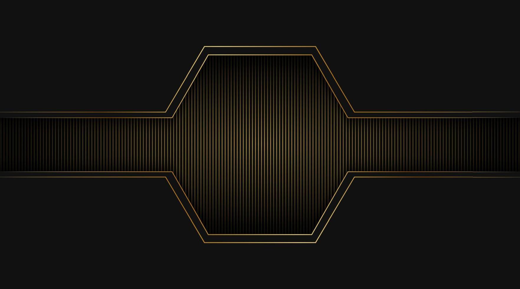 abstract background, golden lines between black borders vector