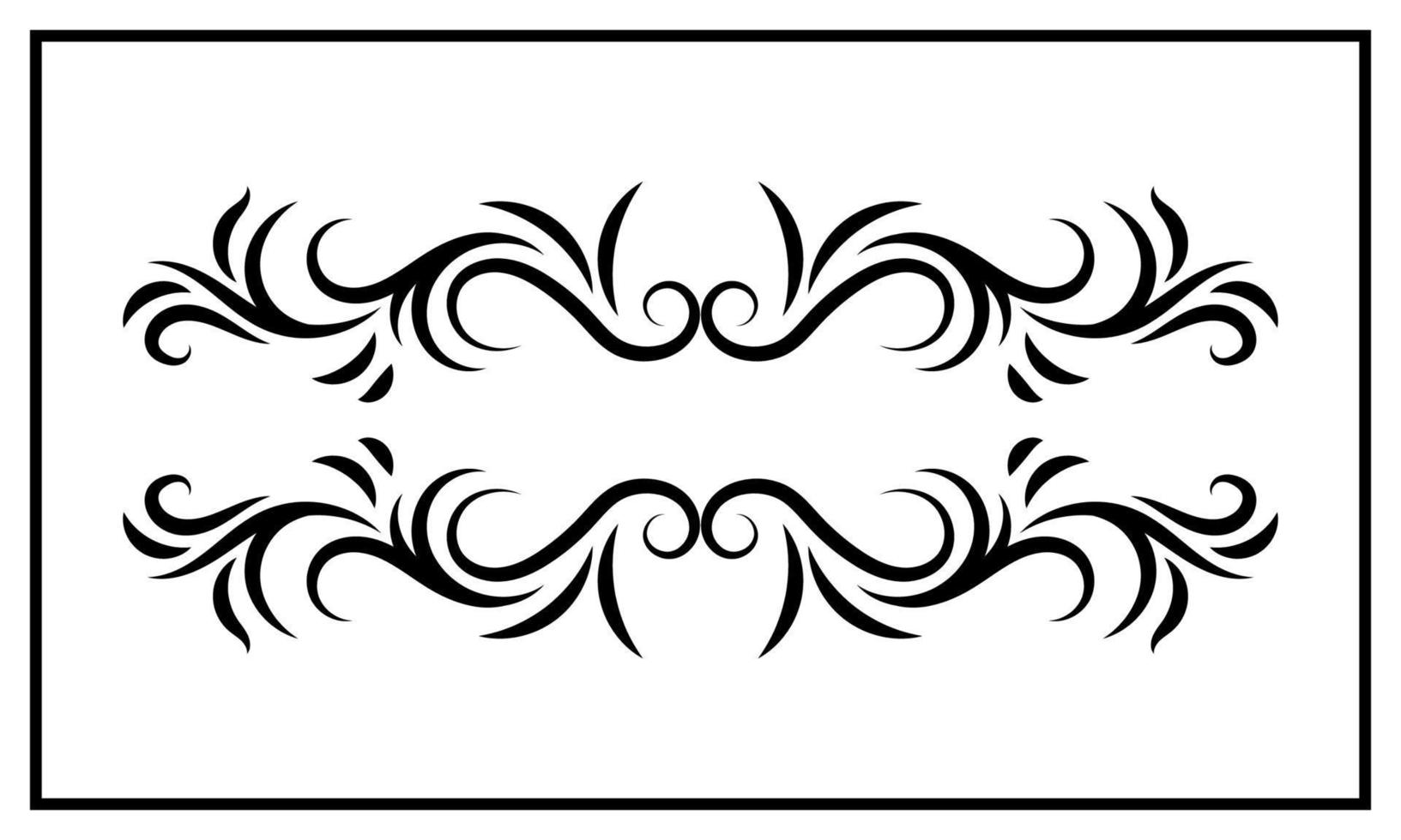 vintage ornament, black and white, border vector 05