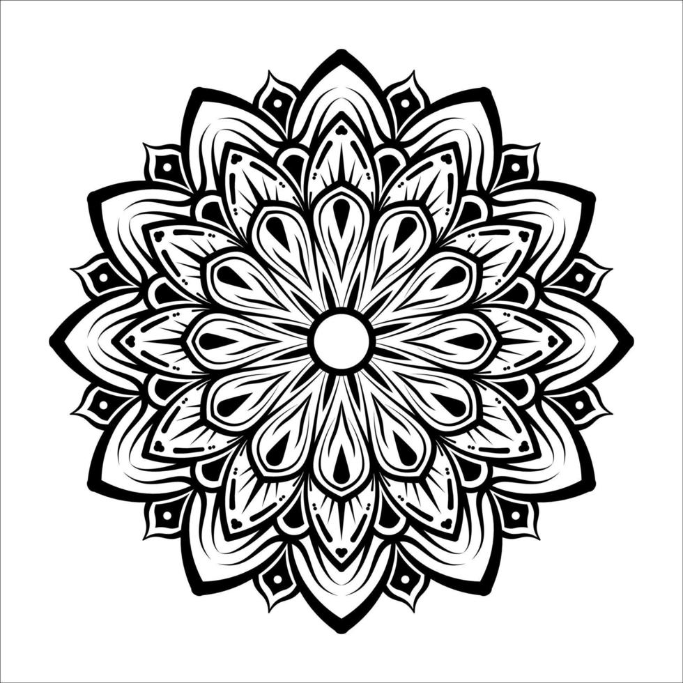 mandala vector  black and white  vintage ornament 07