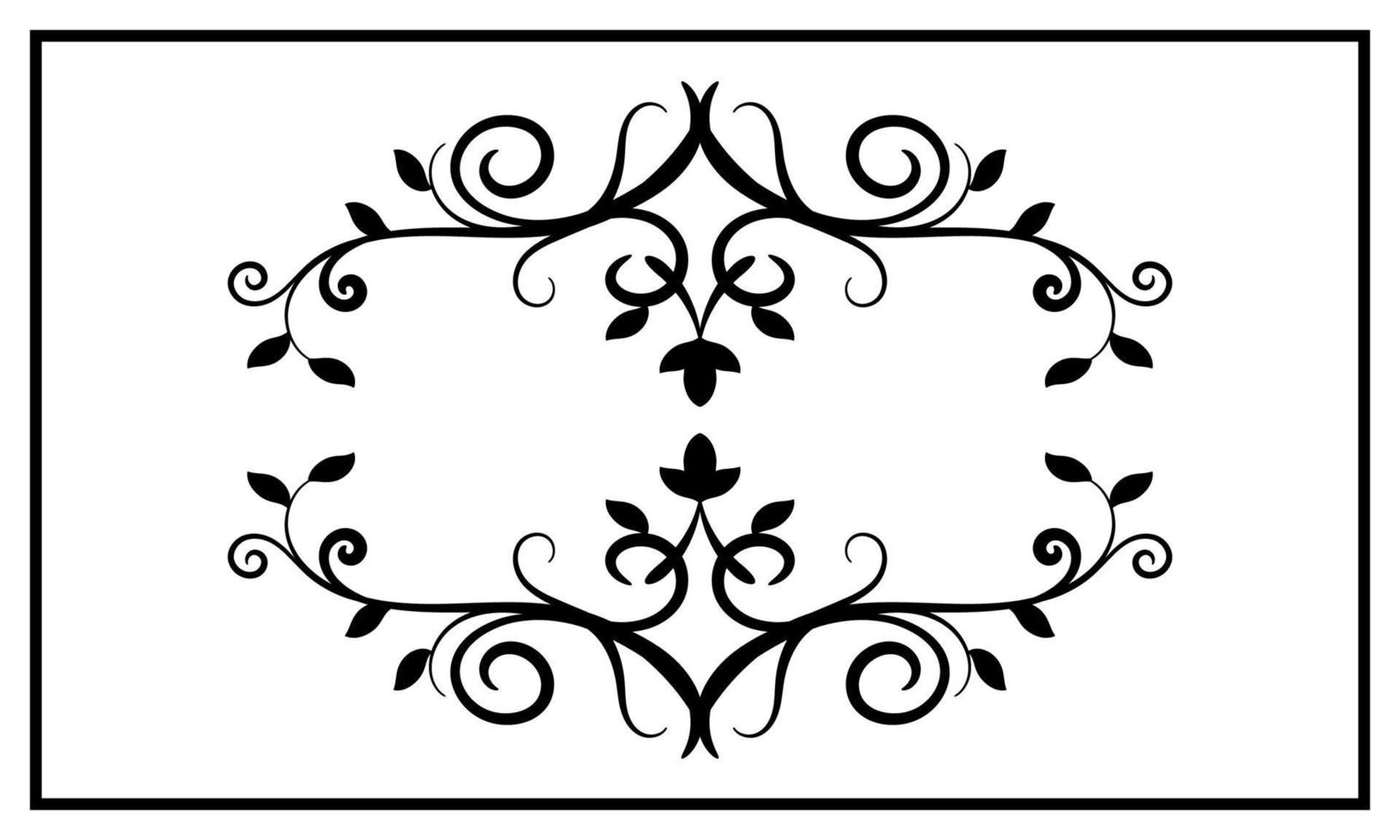 vintage ornament, black and white, border vector 08 8097020 Vector Art