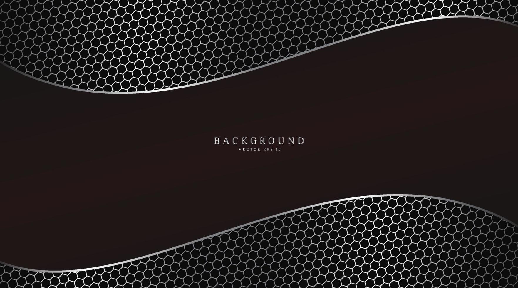 Abstract background, dark color with metallic hexagonal vector