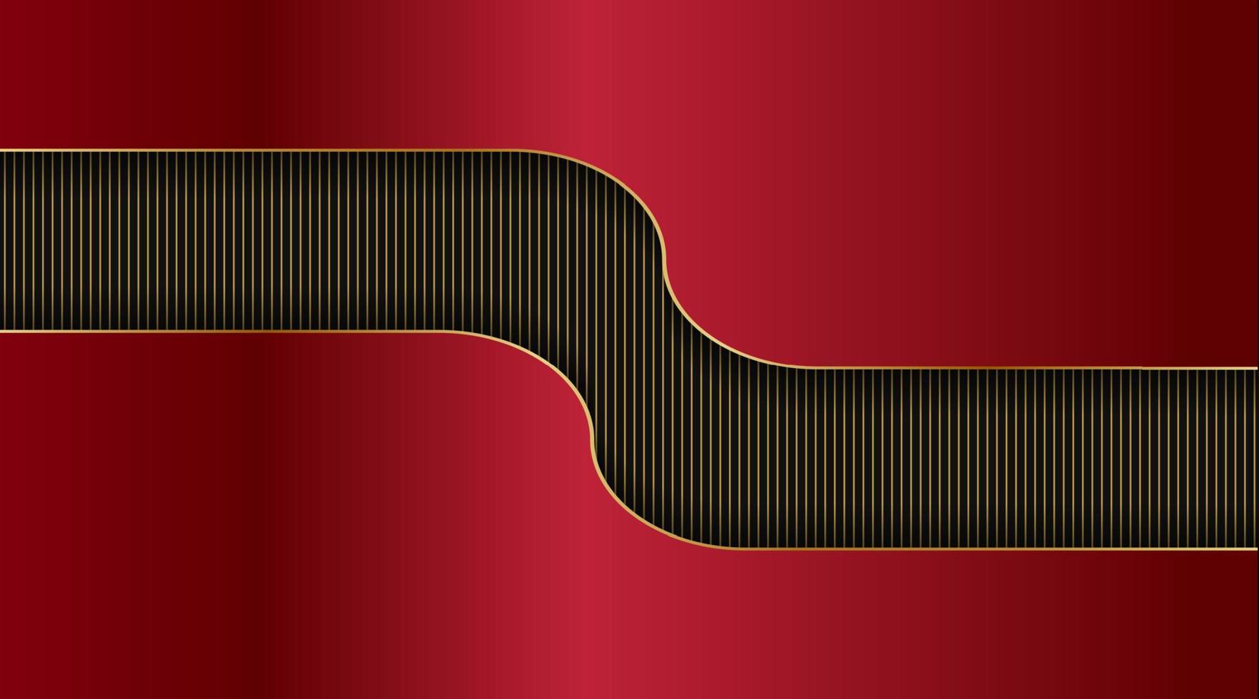 red abstract background, with golden lines vector