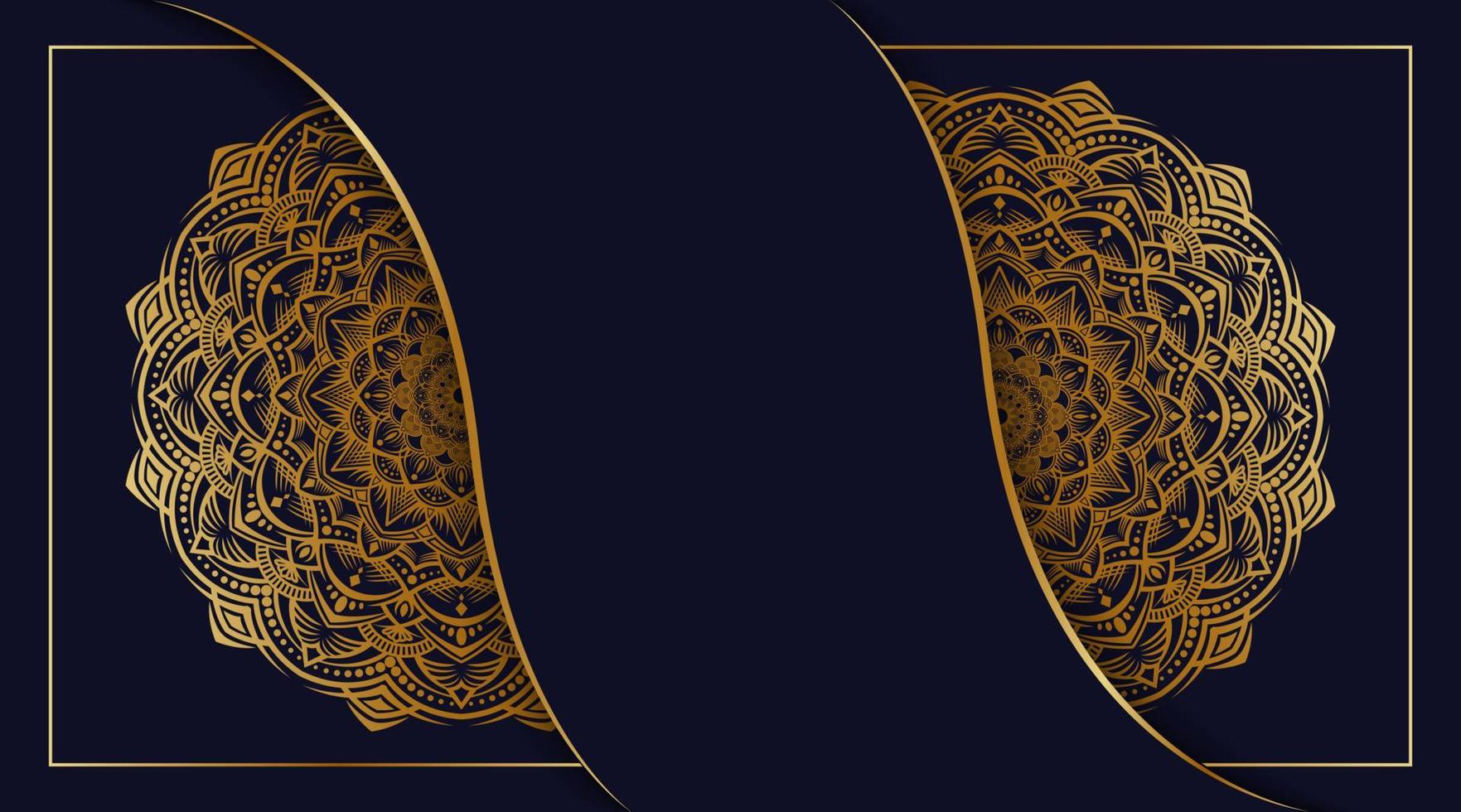 simple dark background, with golden mandala vector