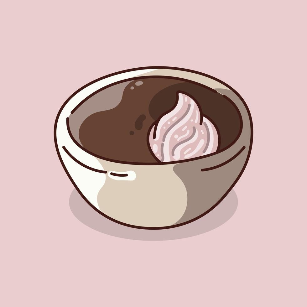 Chocolate Creamy Coffee Cup With Toast vector