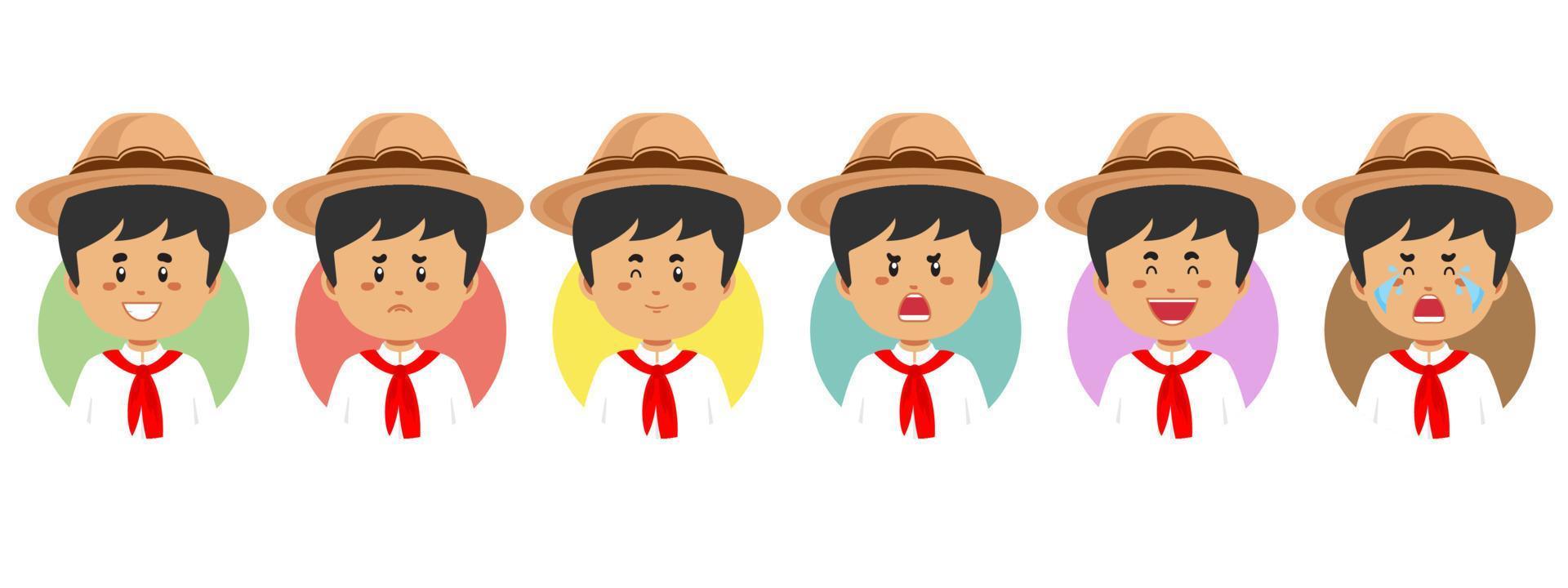 Mexican Avatar with Various Expression vector