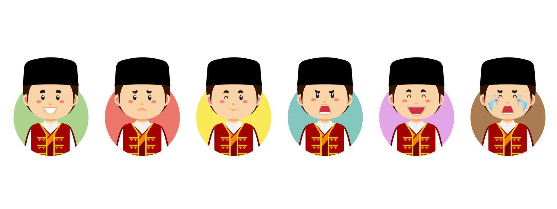 Montenegrins  Avatar with Various Expression vector