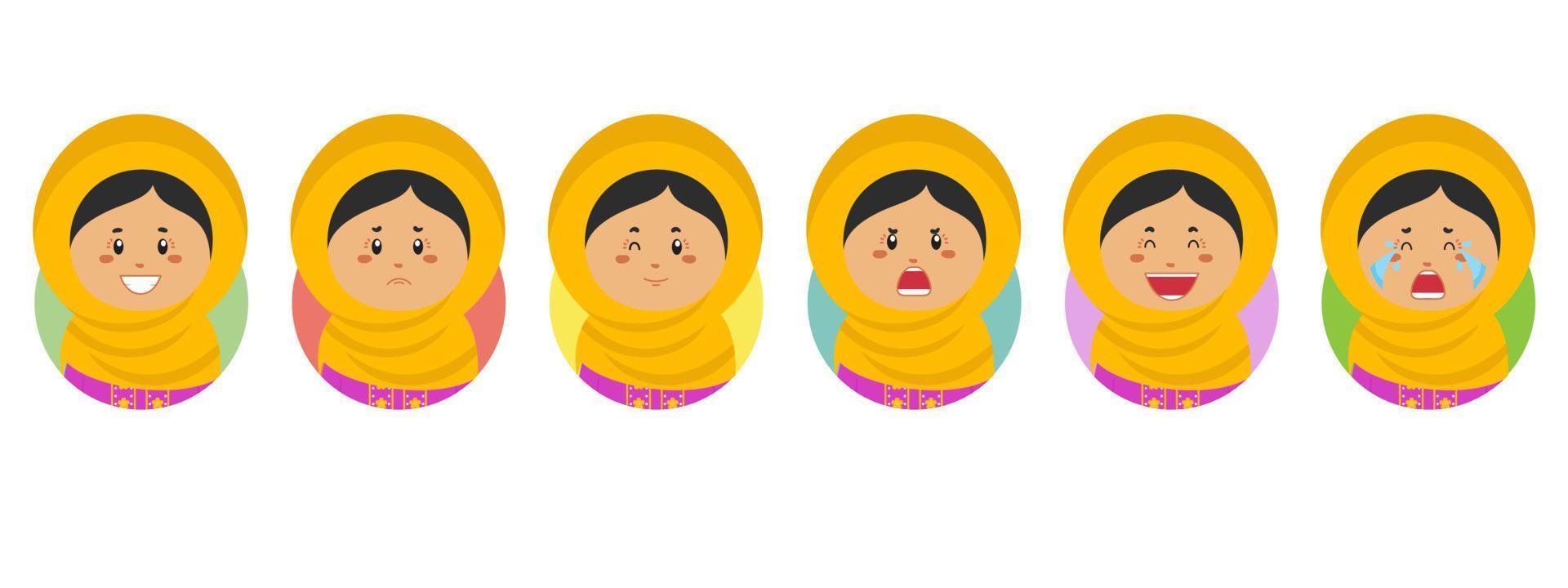 Pakistan Avatar with Various Expression vector
