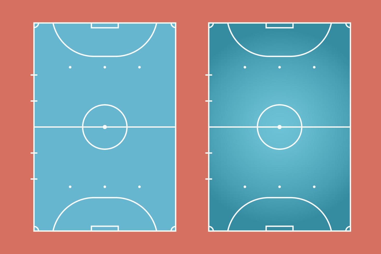 diseño plano de campo de fútbol sala, ilustración gráfica de campo de fútbol, vector de cancha de fútbol sala y diseño.