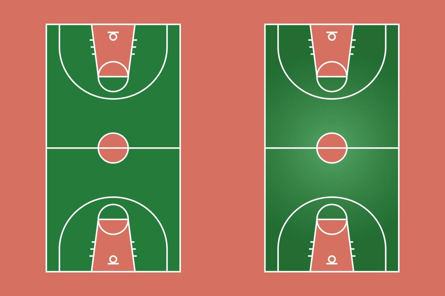 diseño plano de campo de baloncesto, ilustración gráfica de campo deportivo, vector de cancha de baloncesto y diseño.