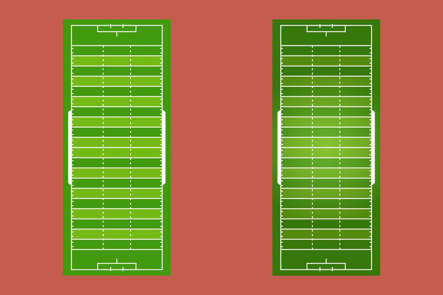 diseño plano de la cancha de fútbol americano, ilustración gráfica del campo de fútbol, vector de cancha de fútbol americano y diseño.