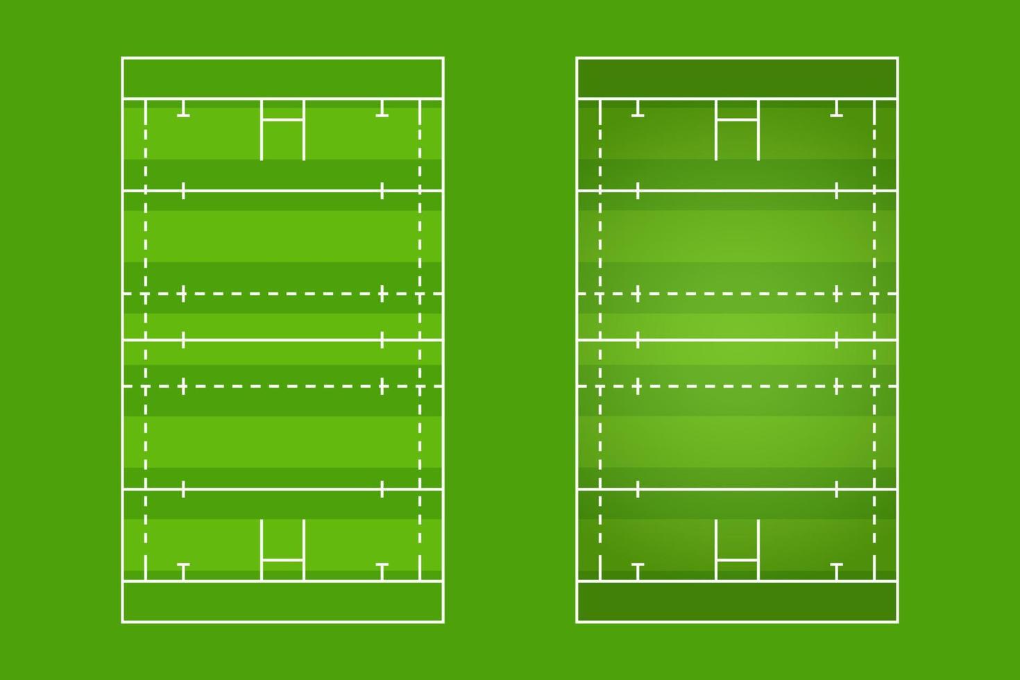 diseño plano de la cancha de rugby, ilustración gráfica del campo de rugbi, vector de cancha de rugby y diseño.