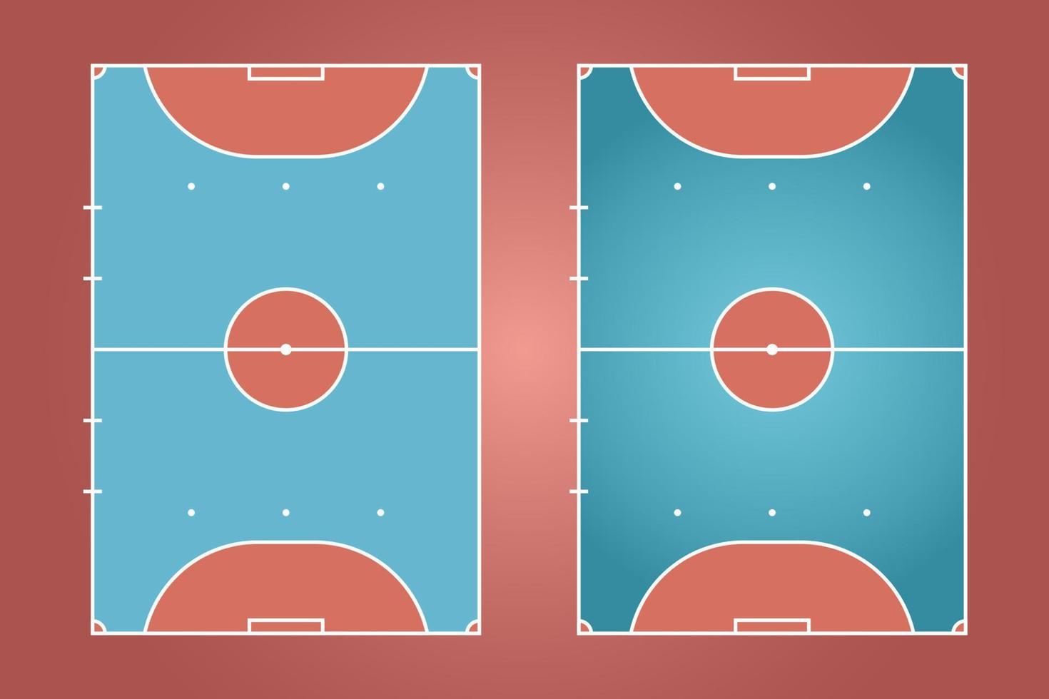 diseño plano de campo de fútbol sala, ilustración gráfica de campo de fútbol, vector de cancha de fútbol sala y diseño.
