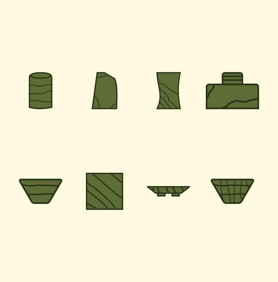 set of aesthetic plant pot vector
