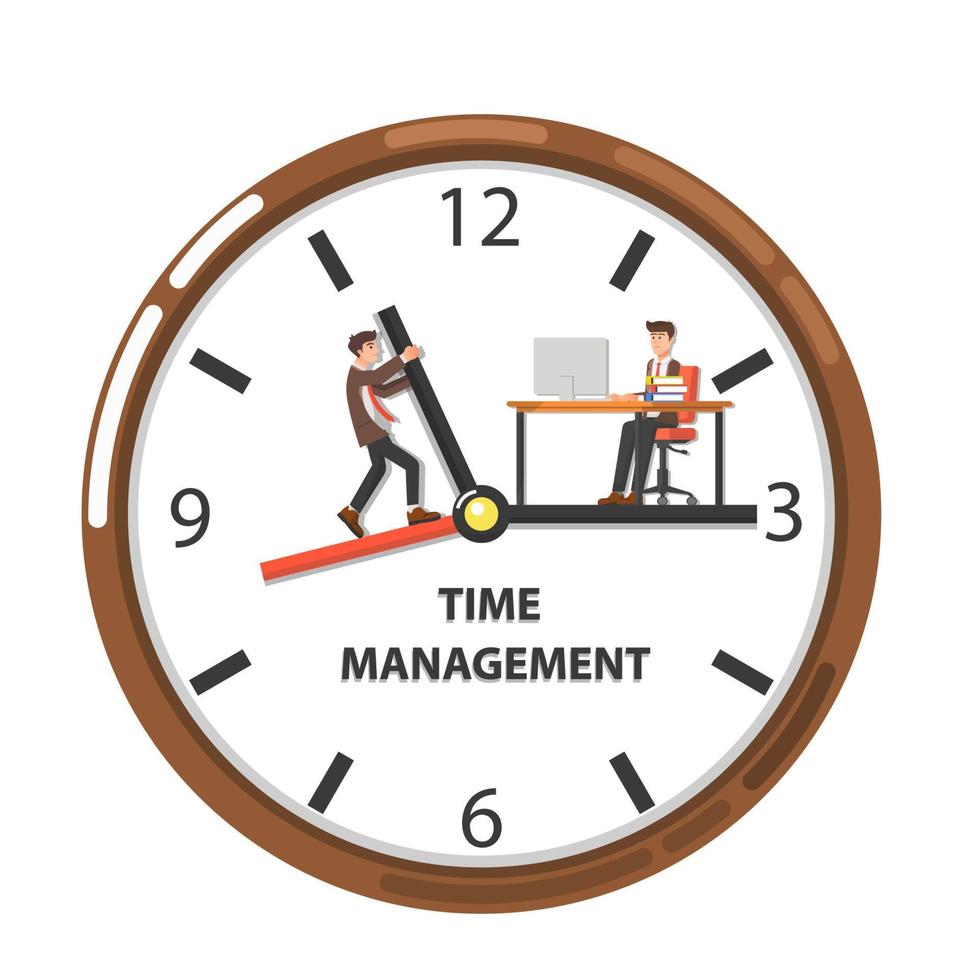 An employee working with time management vector