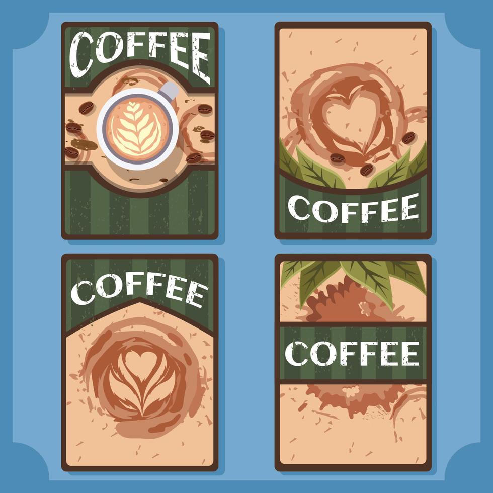 Coffee Shop Card with Stains Theme vector