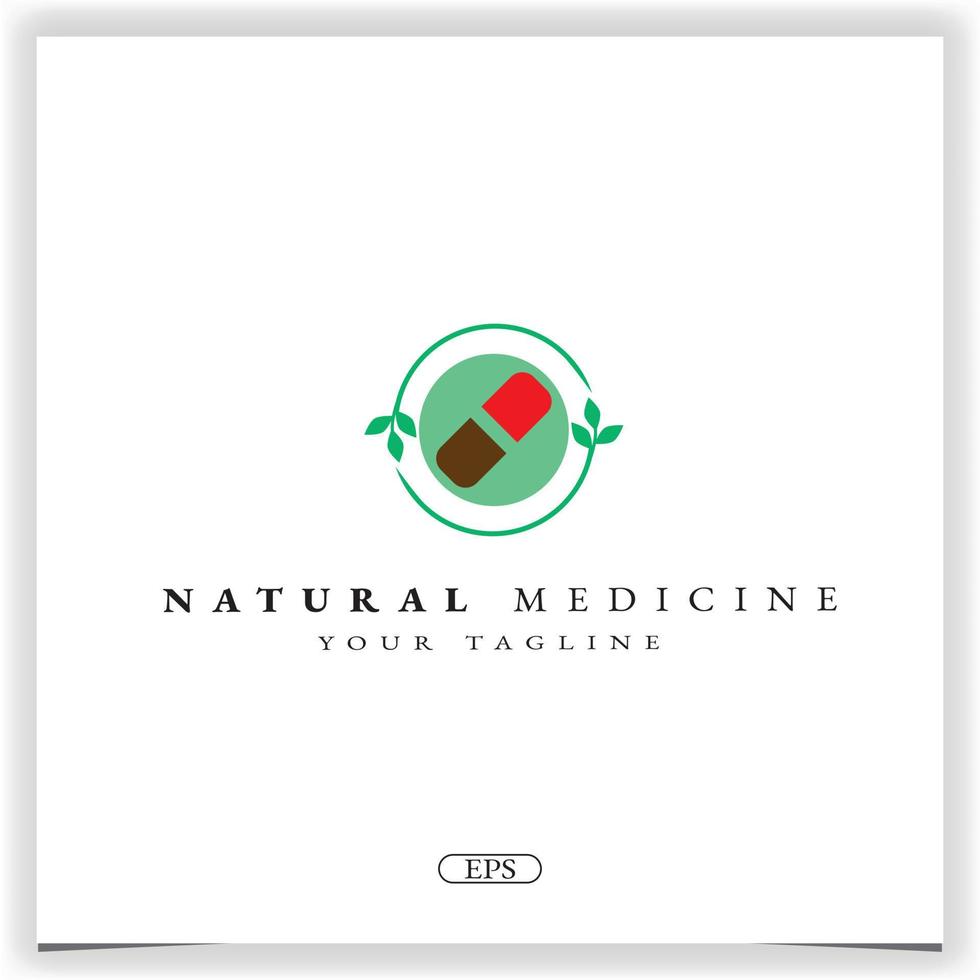 medicina natural logo premium elegante plantilla vector eps 10